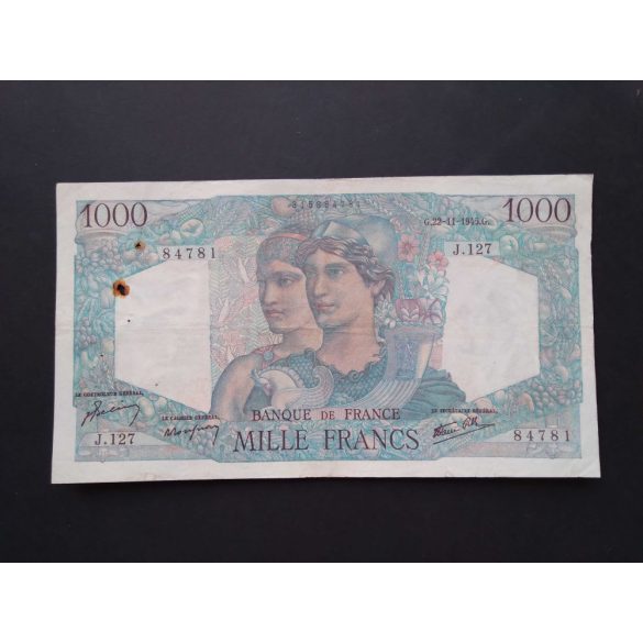 France 1000 Francs 1945 F-