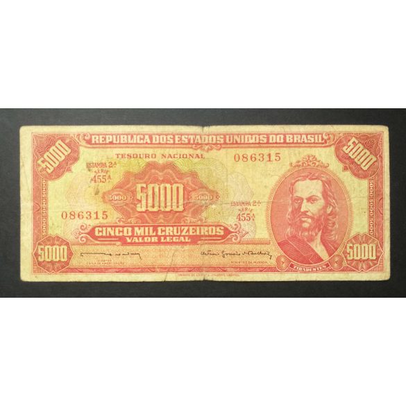 Brazília 5000 Cruzeiros 1964 VG