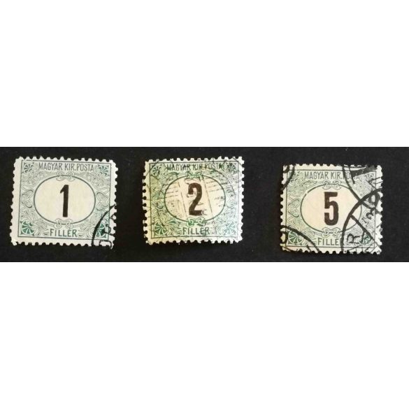 Magyarország 1903 Zöldportó B11 1/2, 3 érték pecsételt G3 