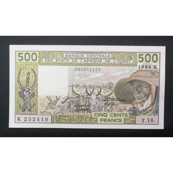 Nyugat-Afrikai Államok Szenegál 500 Francs 1986 XF+