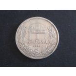 Ferenc József of Hungary 1 Crown 1895 KB silver