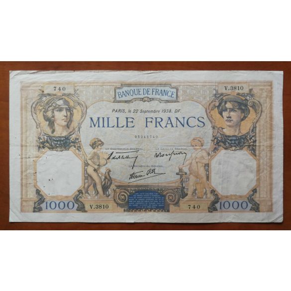 France 1000 Francs 1938 F