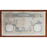 France 1000 Francs 1938 F