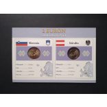 EU 2 Euro set of 2 Unc  Slovenia 2008, Switzerland 2007