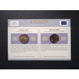 EU 2 Euro set of 2 Unc  Slovenia 2008, Switzerland 2007