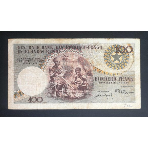 Belgian Congo 100 Francs 1957 F