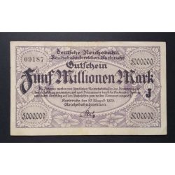 Germany 5 Million Mark Karlsruhe 1923 F+ 