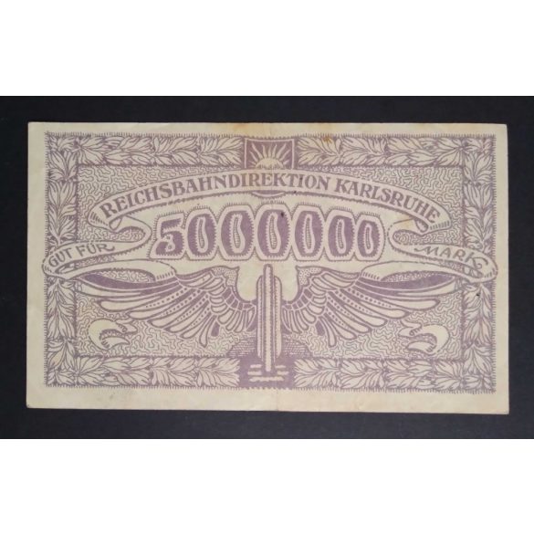 Germany 5 Million Mark Karlsruhe 1923 F+ 