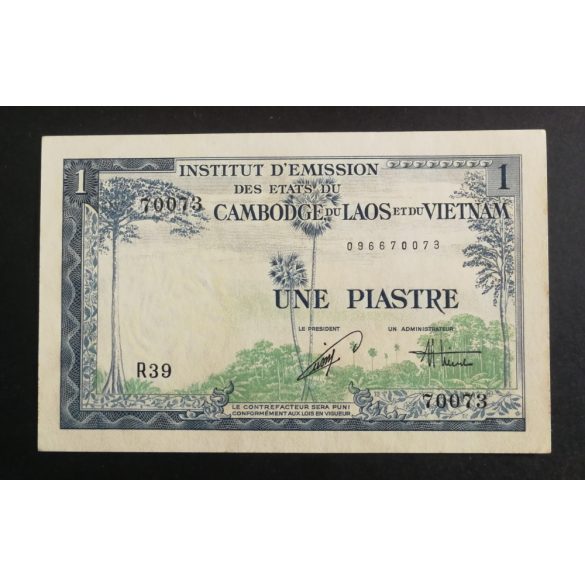 French Indochina 1 Piastre 1954 UNC-