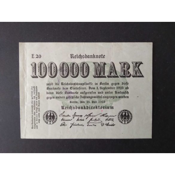 Németország 100000 Mark 1923 VF-