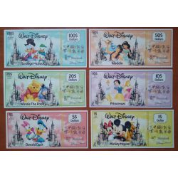 Walt Disney Disneyland 1, 5, 10, 20, 50, 100 Dollars UNC