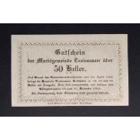 Austria 50 Heller 1920 Aunc Traismauer