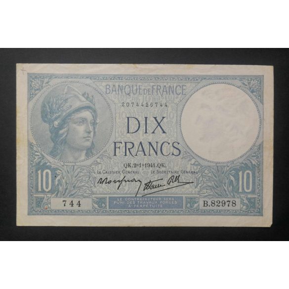 Franciaország 10 Francs 1941 VF