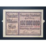 Germany 100 Million Mark 1923 Aunc Munich