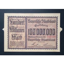 Germany 100 Million Mark 1923 Aunc Munich