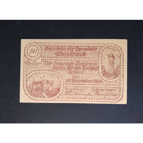 Austria 50 Heller 1920 Unc- Weistrach