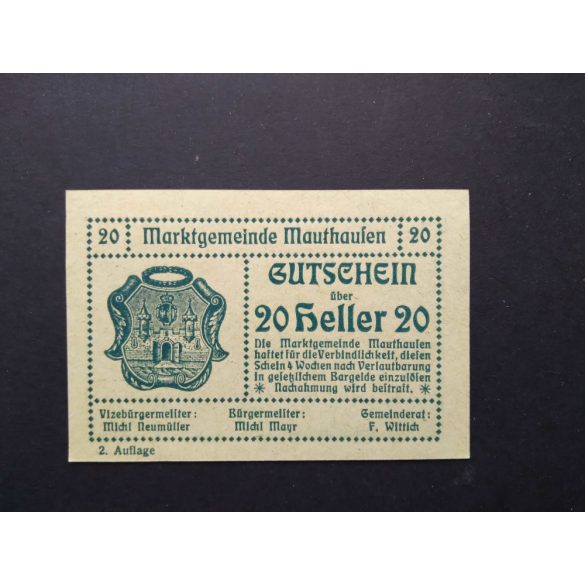Austria 20 Heller 1920 Unc Mauthausen 