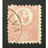 Hungary 1871 5 Kr. lithographed used 