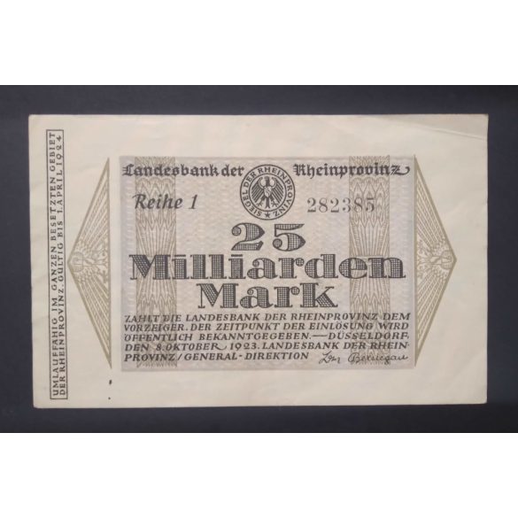 Germany 25 Billion Mark Düsseldorf 1923 XF-