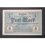 Németország Flöha 5 Mark 1918 Unc 