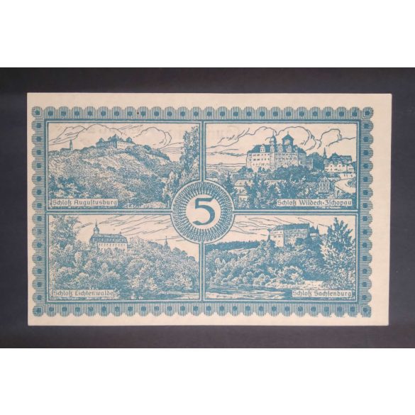 Németország Flöha 5 Mark 1918 Unc 
