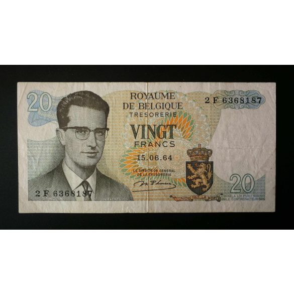 Belgium 5 Francs 1964 F+