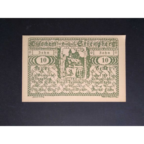 Austria 10 Heller 1920 Unc- Strengberg