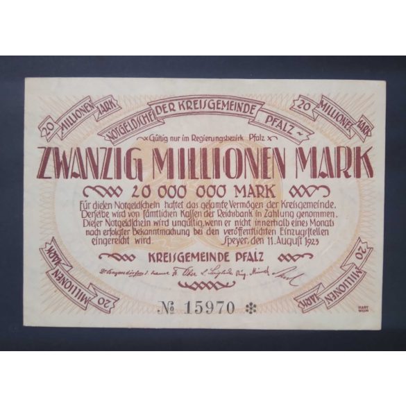 Germany 20 Million Mark 1923 XF+ Speyer