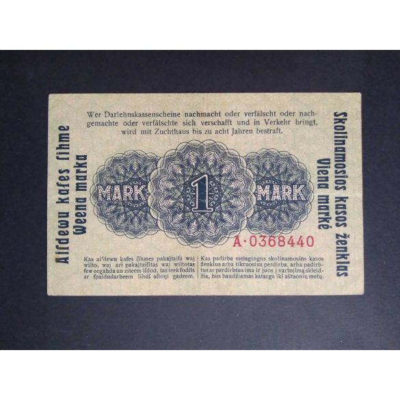 Germany 1 Mark Poland, Lithuania, Latvia occupation 1918 VF+