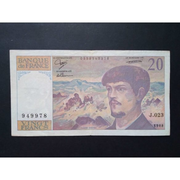 Franciaország 20 Francs 1988 VF