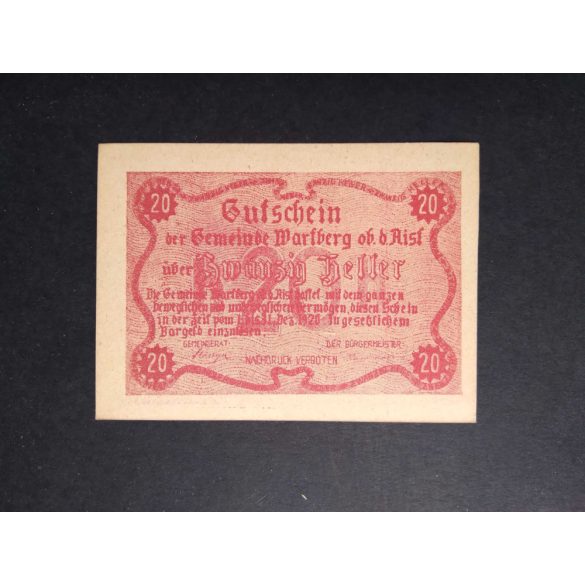 Austria 20 Heller 1920 Unc Wartberg 
