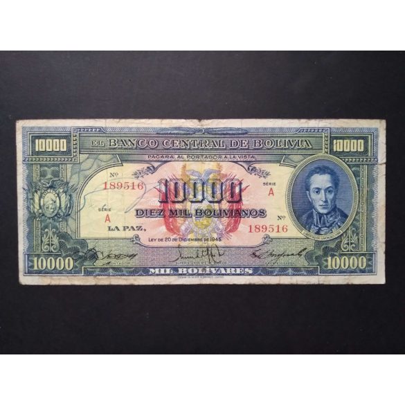 Bolivia 10000 Bolivianos 1945 F