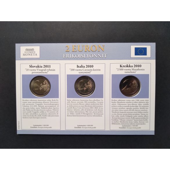 EU 2 Euro set of 3 pcs commemorative coins Unc