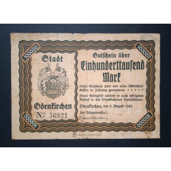 Germany 100000 Mark Odenkirchen 1923 F-