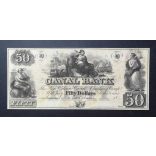 USA Louisiana Canal Bank New Orleans 50 Dollars circa 1850 UNC-