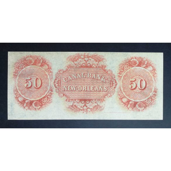 USA Louisiana Canal Bank New Orleans 50 Dollars circa 1850 UNC-