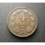 Austria-Hungary 4 Krajcár 1861 B
