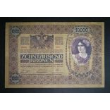 Austria-Hungary 10000 Koruna 1918/20 "MAGYARORSZAG" overstamp VF-