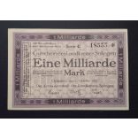 Germany Opladen Landkreises Solingen 1 Billion Mark 1923 aUNC