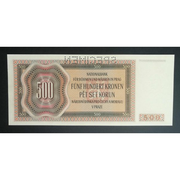 Protectorate of Bohemia and Moravia 500 Korun 1942 Unc Specimen Wor: P-11s, Ros: R-565b