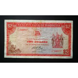 Rhodesia 2 Dollars 1975 F