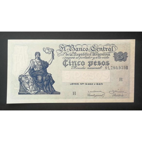 Argentína 5 Pesos 1958 UNC