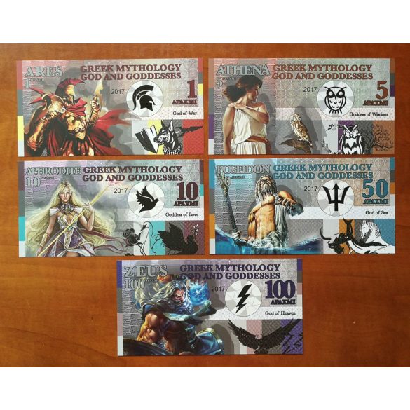 Greek Mythology 1, 5, 10, 50, 100 Arahmi 2017 UNC szett