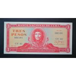 Cuba 3 Pesos 1989 UNC