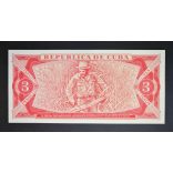 Cuba 3 Pesos 1989 UNC