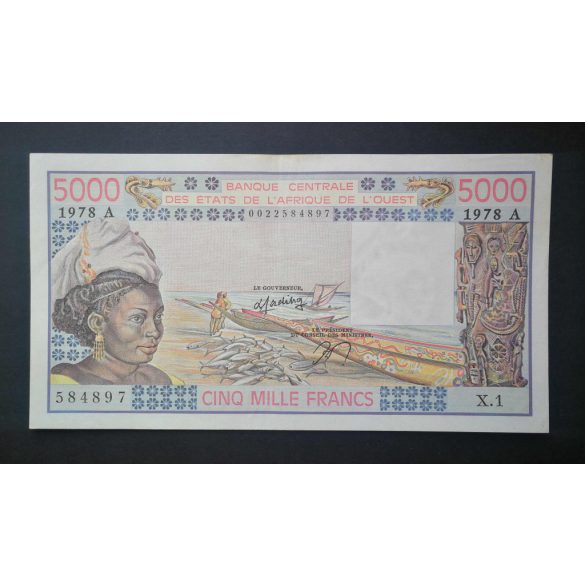 Nyugat-afrikai Államok 5000 Francs 1978 Elefántcsontpart XF