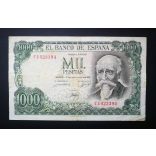 Spain 1000 Pesetas 1971 F