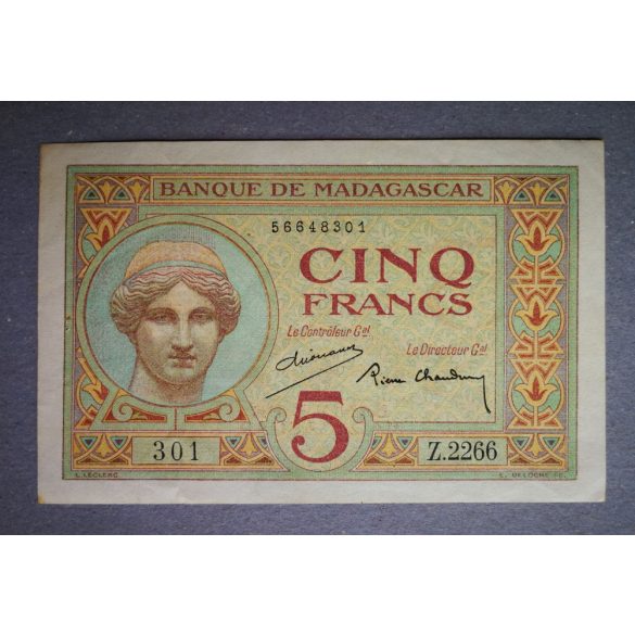 Madagascar 5 Francs 1937 XF