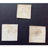 Magyarország 1868-88 Könyvnyomat Hírlapbélyeg 1 Kr 3 db pecsételt G3 