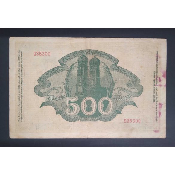 Németország München 500 Mark 1922 VF-